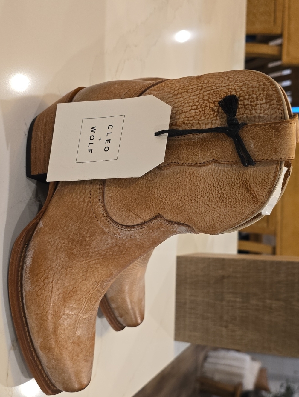 Cleo + Wolf Tan Leather Western Boots